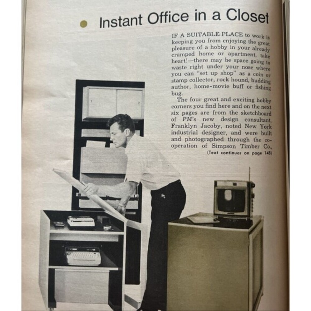 Hobby Corners for "Wasted Spaces" 1961 HowTo Build PLAN Instant Office Room